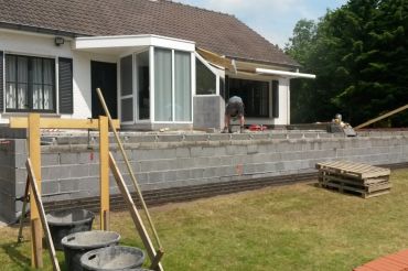 Aanleg terras en buitentrap